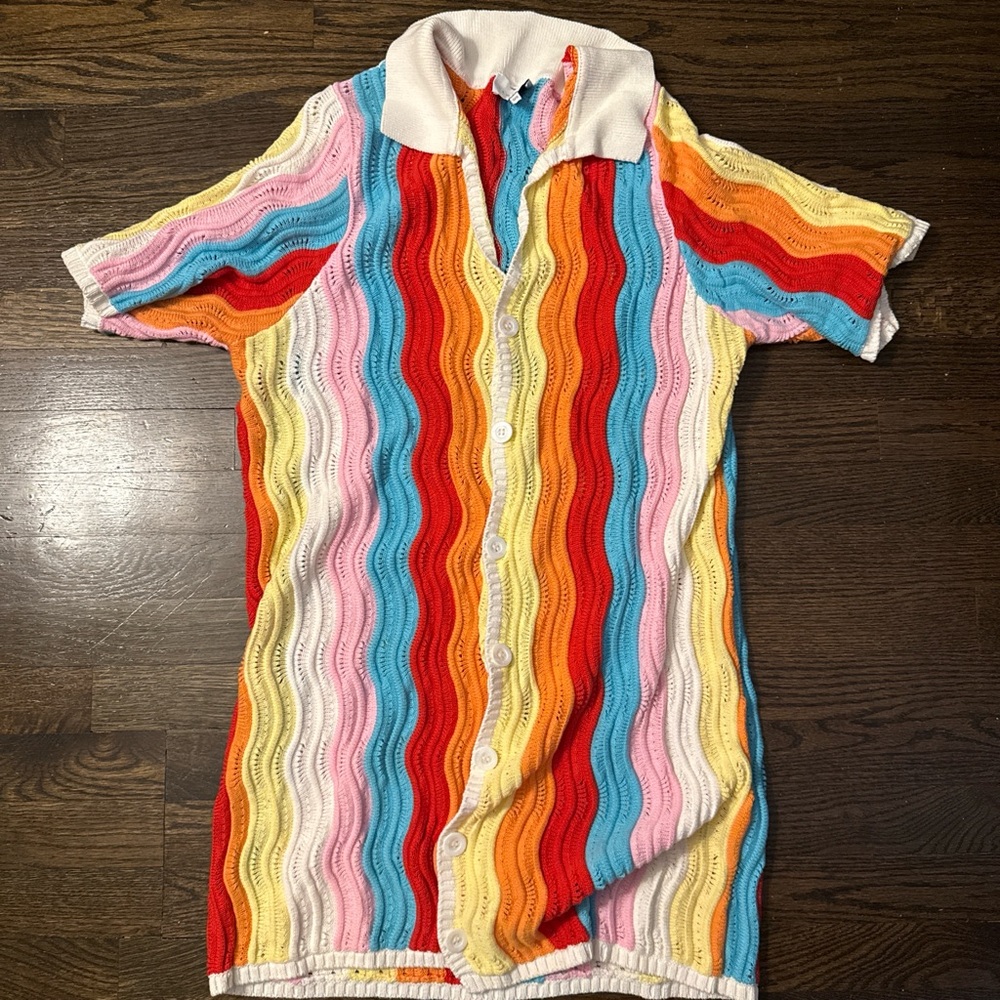 Colorful Striped Knit Dress